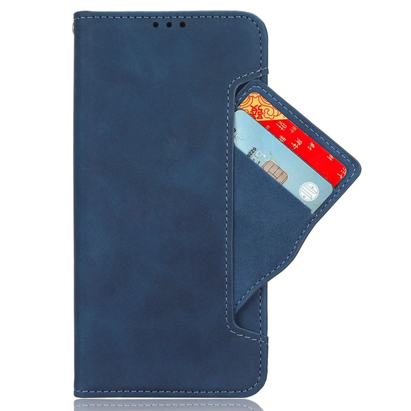 Voor Samsung Galaxy S25+ Leren Hoesje Telefoonportemonnee met Meerdere Kaartvakken - Blauw