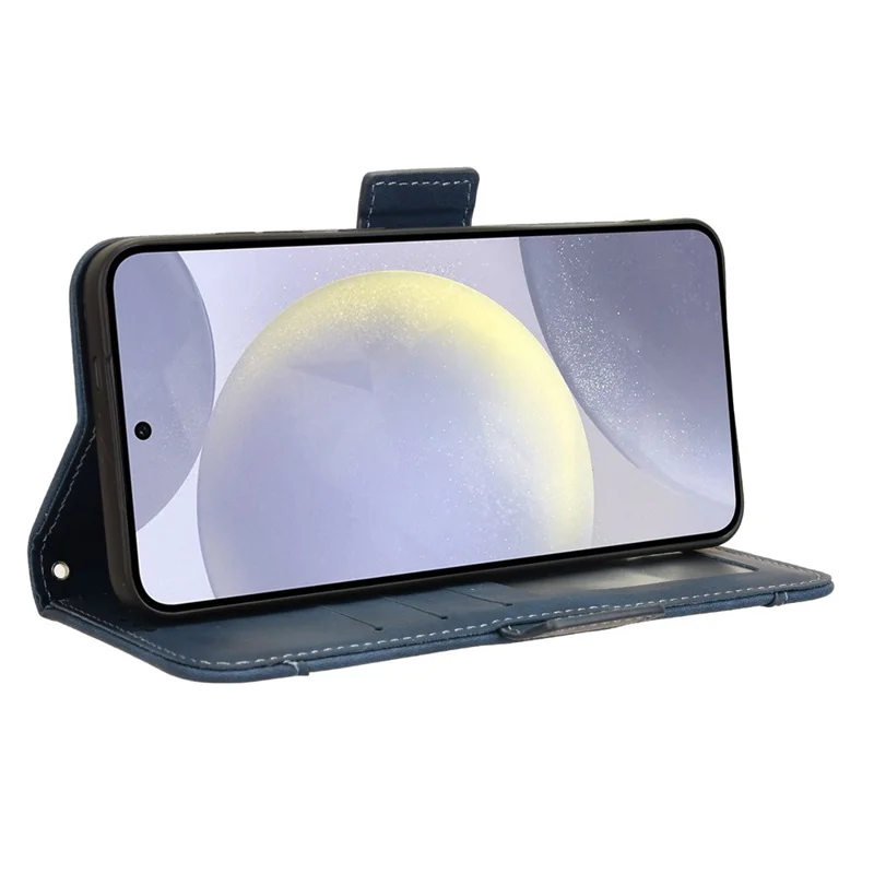 Voor Samsung Galaxy S25+ Leren Hoesje Telefoonportemonnee met Meerdere Kaartvakken - Blauw