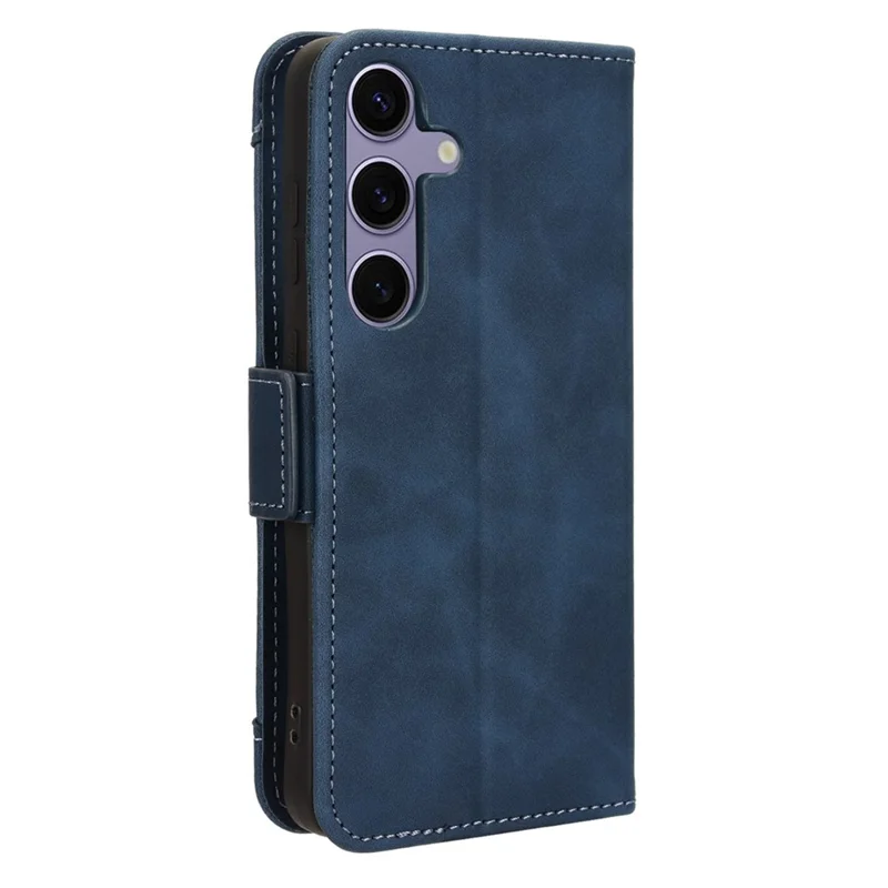 Voor Samsung Galaxy S25+ Leren Hoesje Telefoonportemonnee met Meerdere Kaartvakken - Blauw