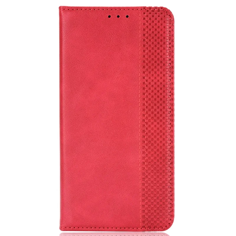 Phone Case For ZTE Blade V70 Design / nubia V70 Design / Blade V70 Vita Wallet Stand Retro Texture Leather Phone Cover - Red