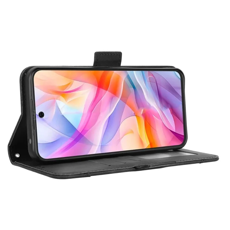 Funda de Cuero para ZTE Blade V70 Design / Nubia V70 Design / Blade V70 Vita con Múltiples Ranuras para Tarjetas - Negro