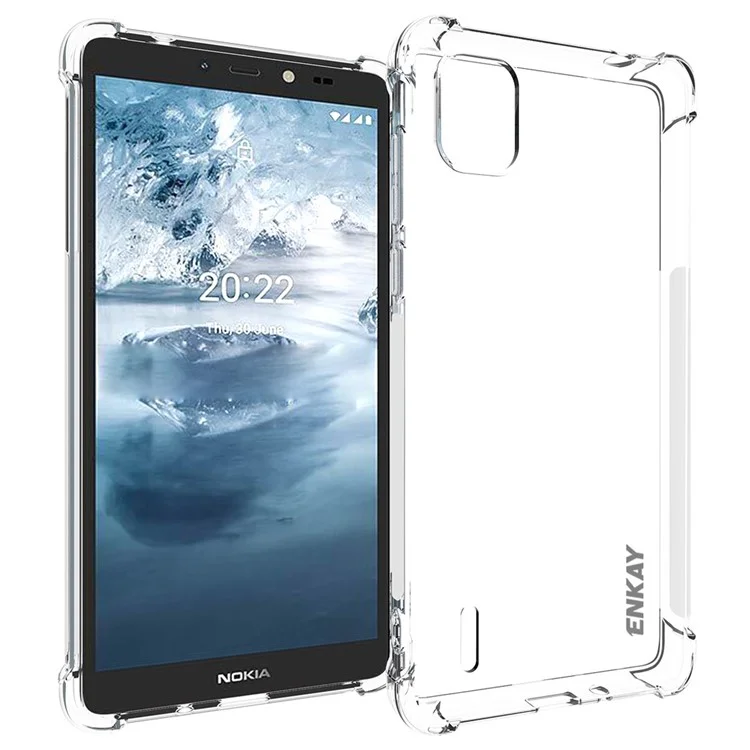 Enkay Hat Prince Para Nokia C2 2nd Edition Mayor Corner Bajas TPU Telepu Case de Protección de Borde Anti-slip Strip Borde