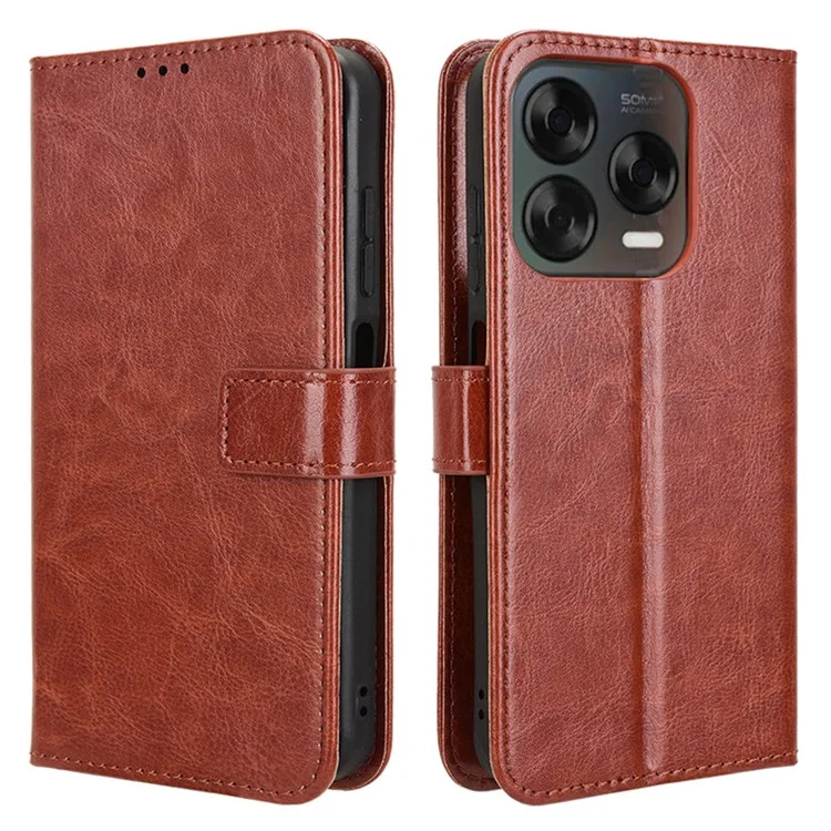 Phone Case For ZTE Blade V70 Design / Nubia V70 Design / Blade V70 Vita Crazy Horse Texture PU Leather Wallet Cover - Brown