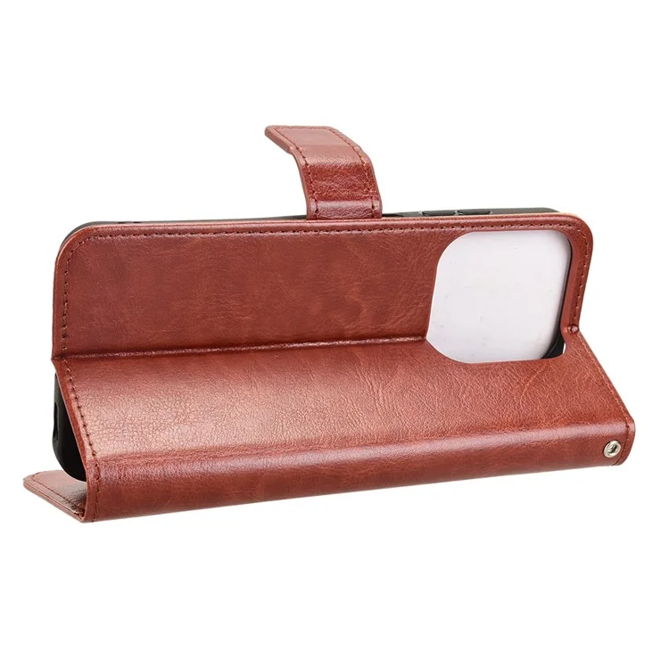 Phone Case For ZTE Blade V70 Design / Nubia V70 Design / Blade V70 Vita Crazy Horse Texture PU Leather Wallet Cover - Brown