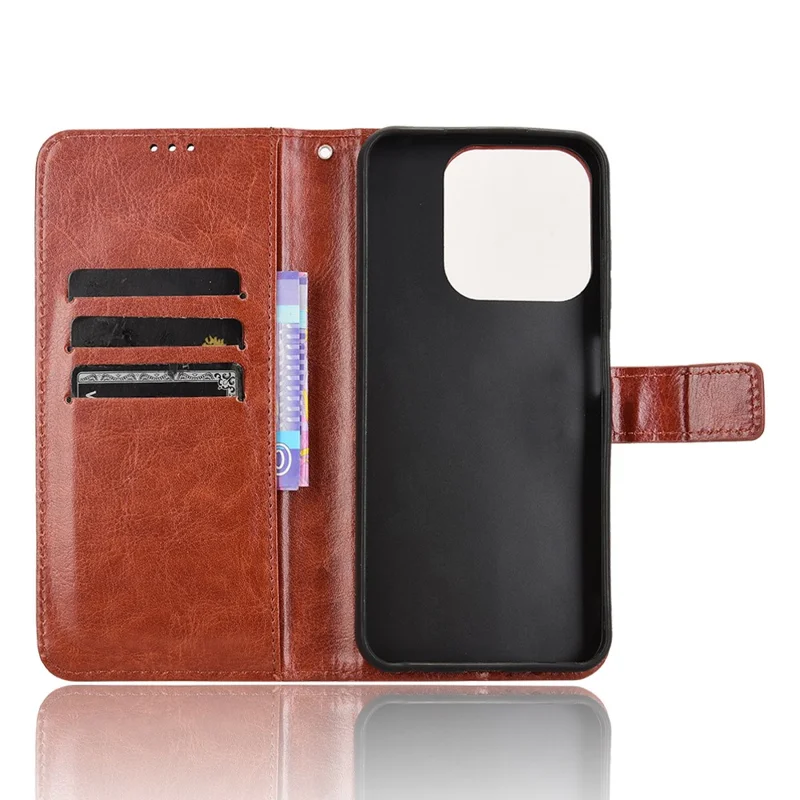 Phone Case For ZTE Blade V70 Design / Nubia V70 Design / Blade V70 Vita Crazy Horse Texture PU Leather Wallet Cover - Brown