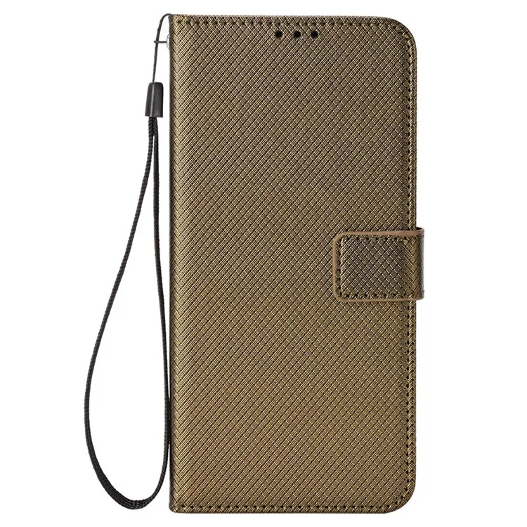 Phone Case For ZTE Blade V70 Design / Nubia V70 Design / Blade V70 Vita PU Leather Diamond Texture Wallet Cover - Brown