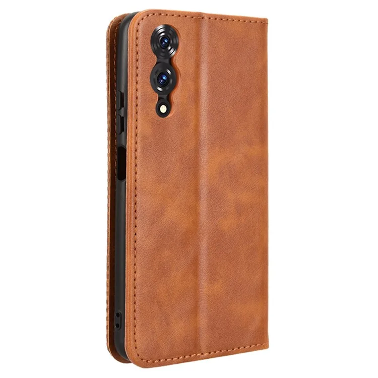 Capa Carteira para Cubot A10 com Suporte - Textura Retrô em Couro - Marrom