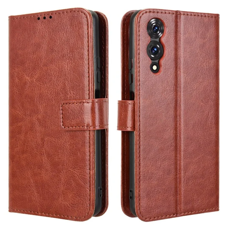 Capa Cubot A10 Estilo Crazy Horse em Couro PU para Carteira de Telefone - Marrom