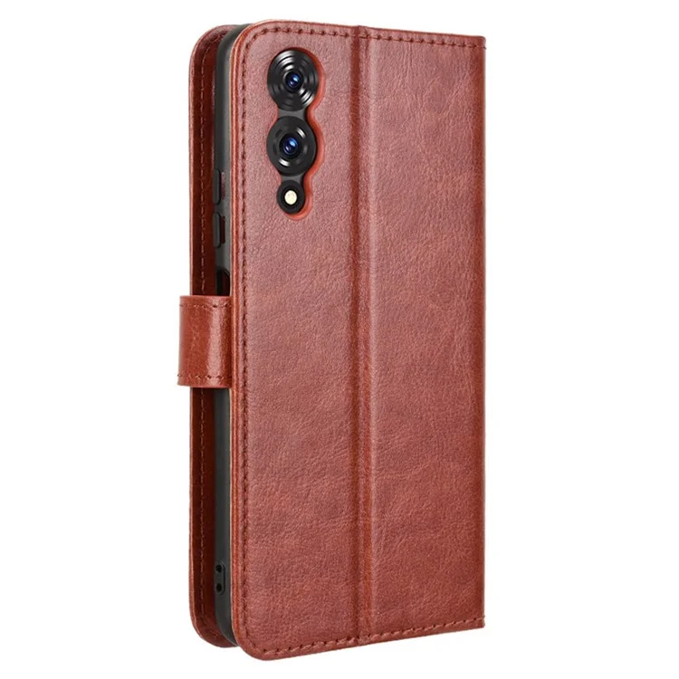 Capa Cubot A10 Estilo Crazy Horse em Couro PU para Carteira de Telefone - Marrom
