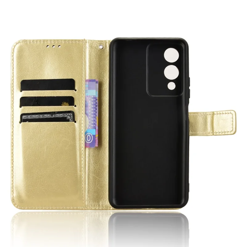 For Cubot A10 Case Crazy Horse Texture PU Leather Phone Wallet Cover - Gold