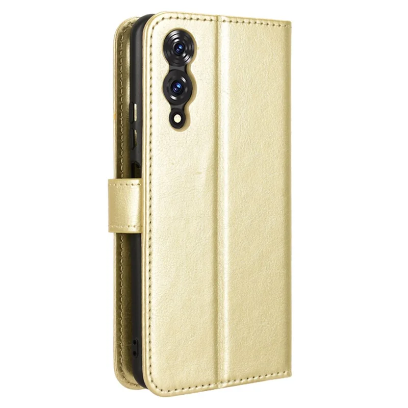 For Cubot A10 Case Crazy Horse Texture PU Leather Phone Wallet Cover - Gold