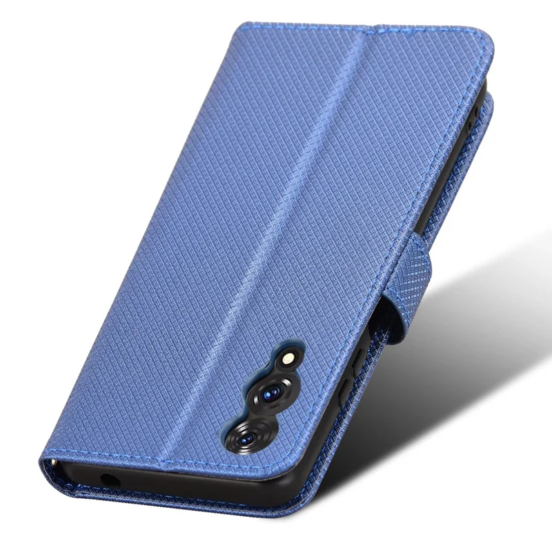 For Cubot A10 Case PU Leather Diamond Texture Wallet Phone Cover - Blue