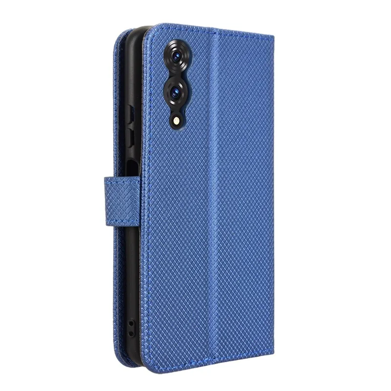 For Cubot A10 Case PU Leather Diamond Texture Wallet Phone Cover - Blue