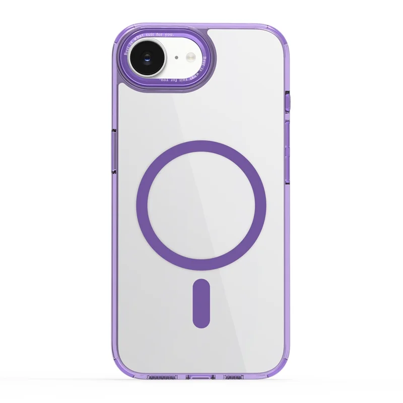 For iPhone 17e / 16e Case Compatible with MagSafe TPU+PC Transparent Phone Cover - Purple