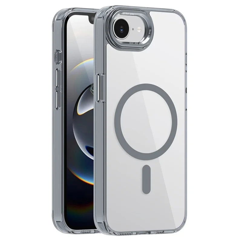 For iPhone 17e / 16e Case Compatible with MagSafe TPU+PC Transparent Phone Cover - Grey