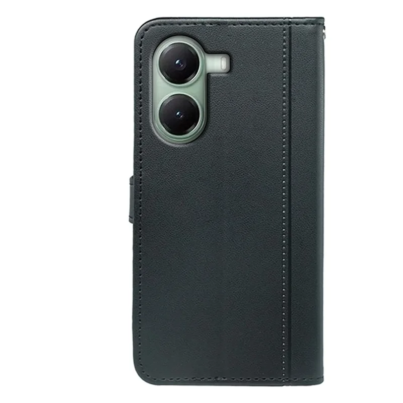 For Xiaomi Poco X7 Pro 5G  /  Redmi Turbo 4 5G Wallet Case Magnetic Snap Leather Phone Cover with Strap - Black