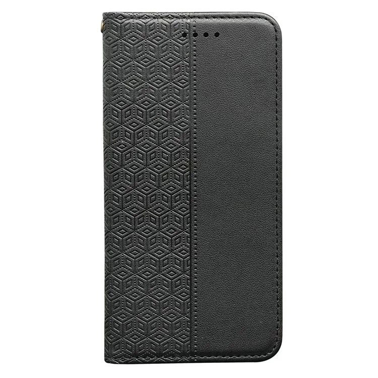 Funda tipo cartera para Xiaomi Poco X7 Pro 5G / Redmi Turbo 4 5G con patrón a cuadros, cierre magnético fuerte y cubierta abatible de cuero - Negro