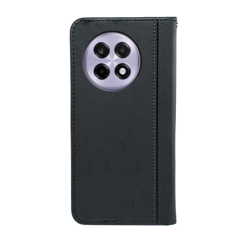 HX01 For OnePlus 13R 5G Wallet Case Magnetic Closing PU Leather Phone Cover - Black