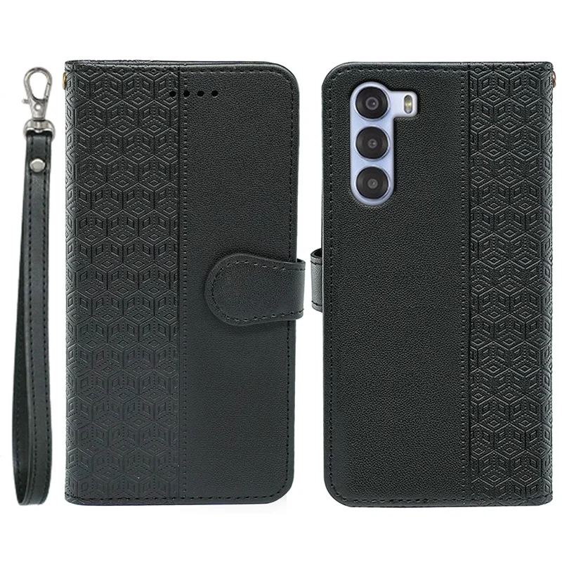 For ZTE nubia S 5G A403ZT Wallet Phone Case Pattern Imprint Leather Flip Cover - Black
