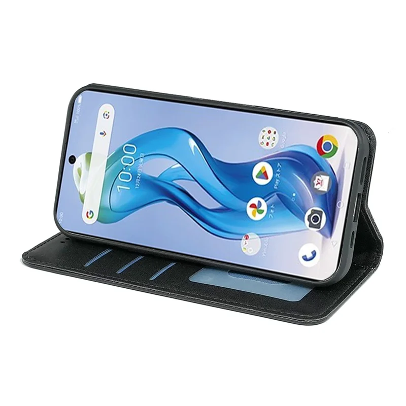 For ZTE nubia S 5G A403ZT Wallet Phone Case Checkered Pattern Imprint Leather Flip Cover with Wrist Strap - Black