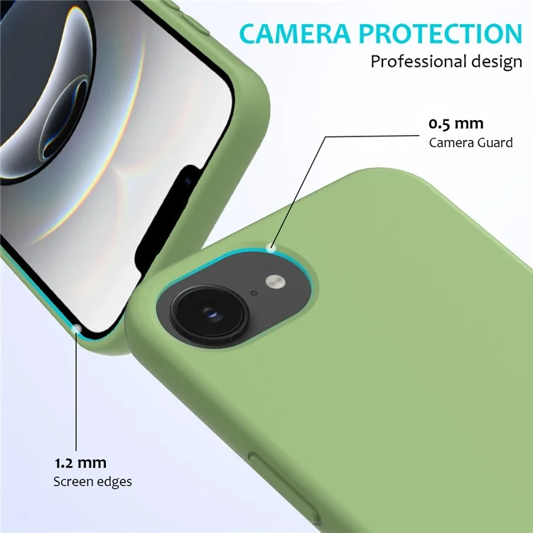 Funda para iPhone 16e Antigolpes con Forro de Silicona Líquida Suave - Verde Menta