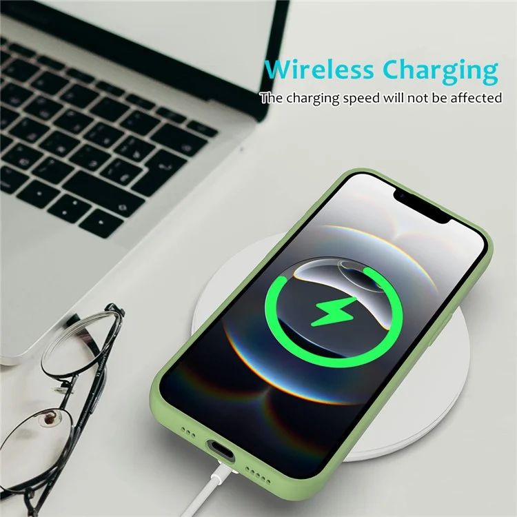 Funda para iPhone 16e Antigolpes con Forro de Silicona Líquida Suave - Verde Menta