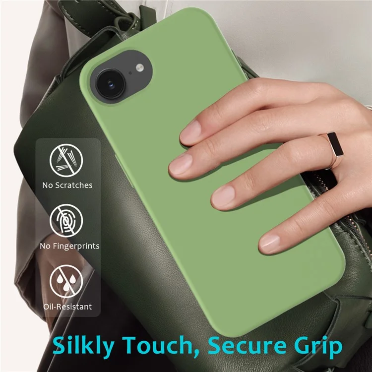 Funda para iPhone 16e Antigolpes con Forro de Silicona Líquida Suave - Verde Menta