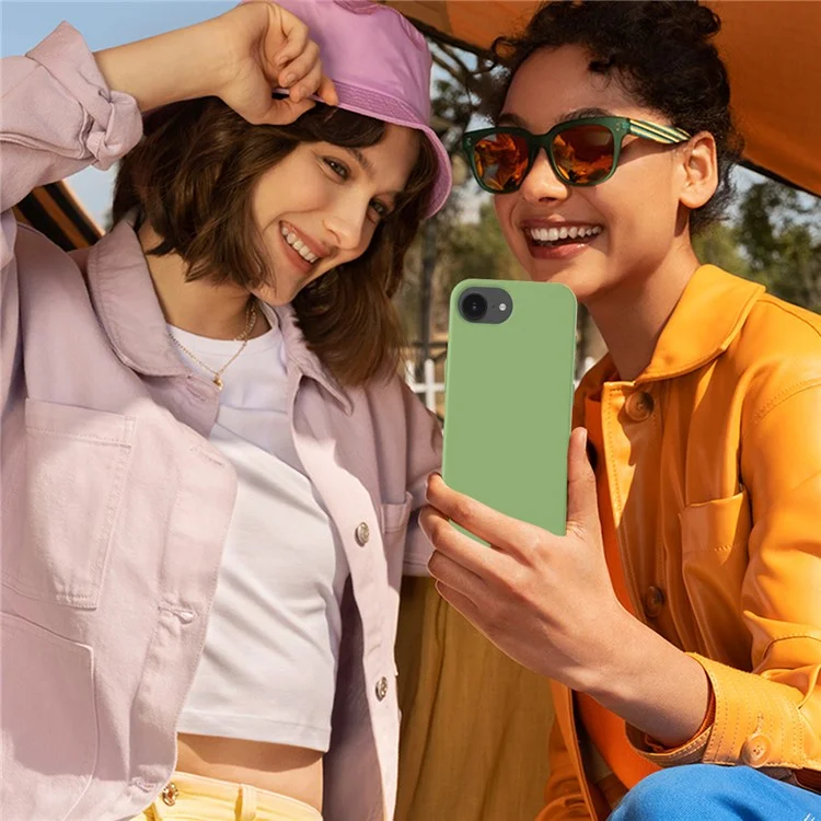 Funda para iPhone 16e Antigolpes con Forro de Silicona Líquida Suave - Verde Menta