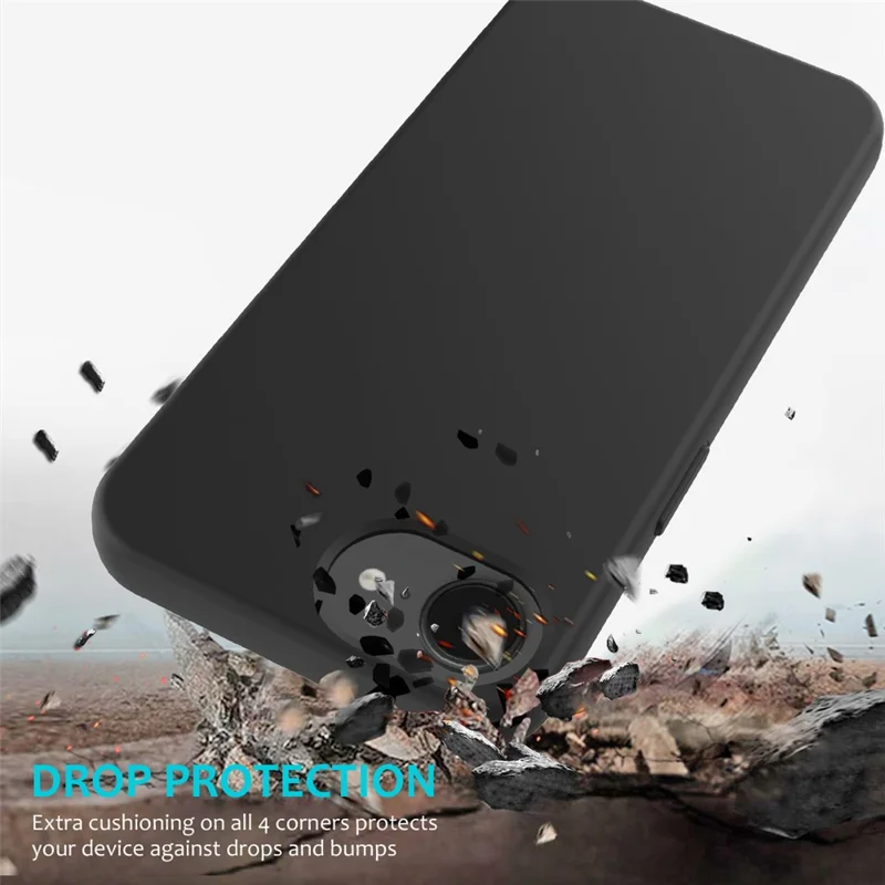 Cover per iPhone 16e Antiurto con Rivestimento Interno in Silicone Liquido - Nero