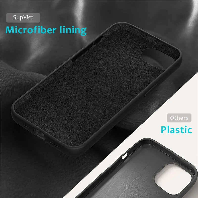 Cover per iPhone 16e Antiurto con Rivestimento Interno in Silicone Liquido - Nero
