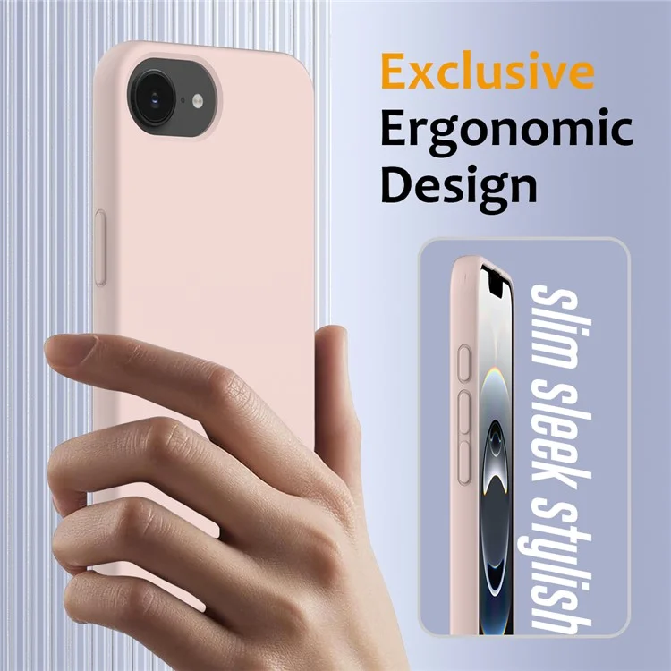 For iPhone 16e Case Compatible with MagSafe Anti-Drop Liquid Silicone Phone Cover - Pink