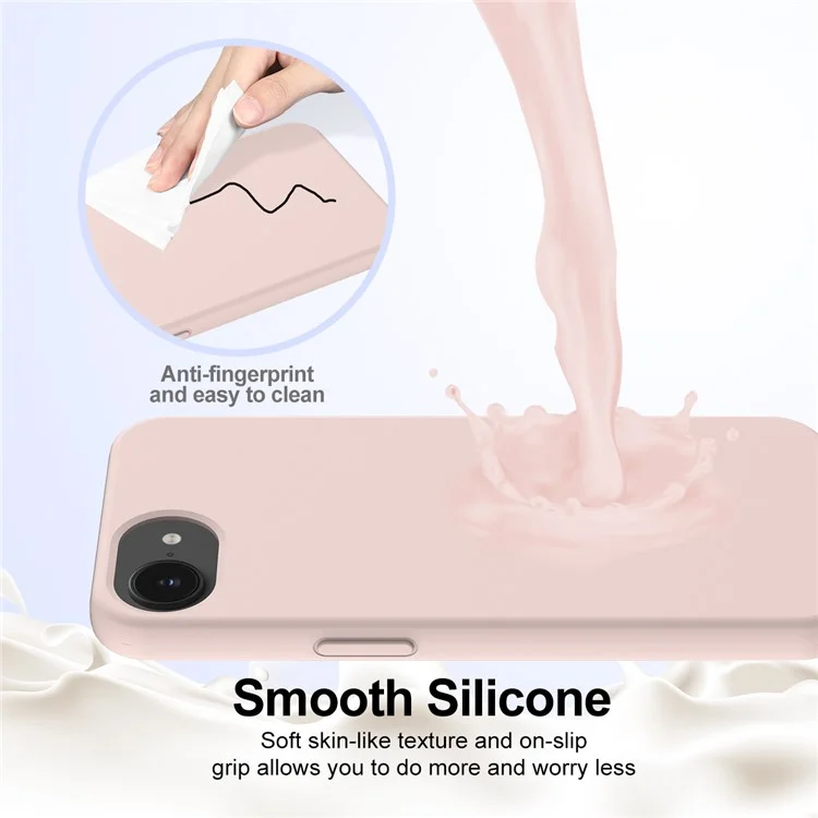 For iPhone 16e Case Compatible with MagSafe Anti-Drop Liquid Silicone Phone Cover - Pink