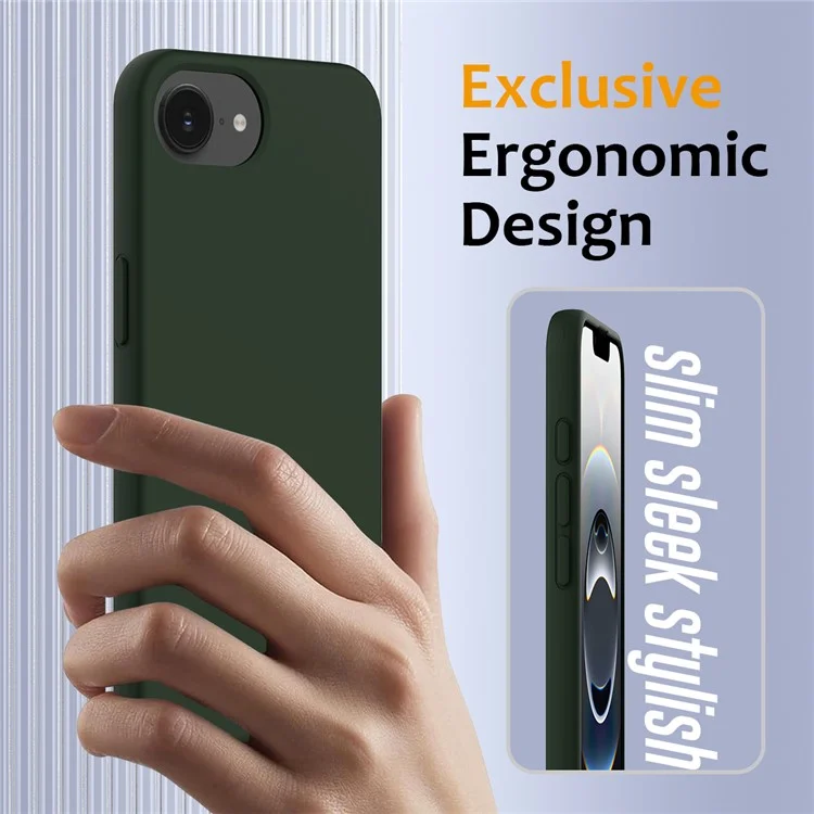 For iPhone 16e Case Compatible with MagSafe Anti-Drop Liquid Silicone Phone Cover - Dark Green