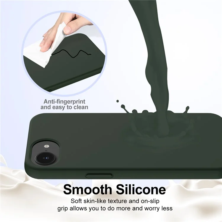 For iPhone 16e Case Compatible with MagSafe Anti-Drop Liquid Silicone Phone Cover - Dark Green