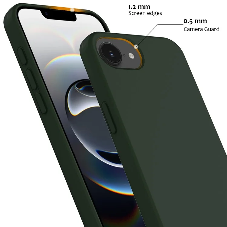 For iPhone 16e Case Compatible with MagSafe Anti-Drop Liquid Silicone Phone Cover - Dark Green