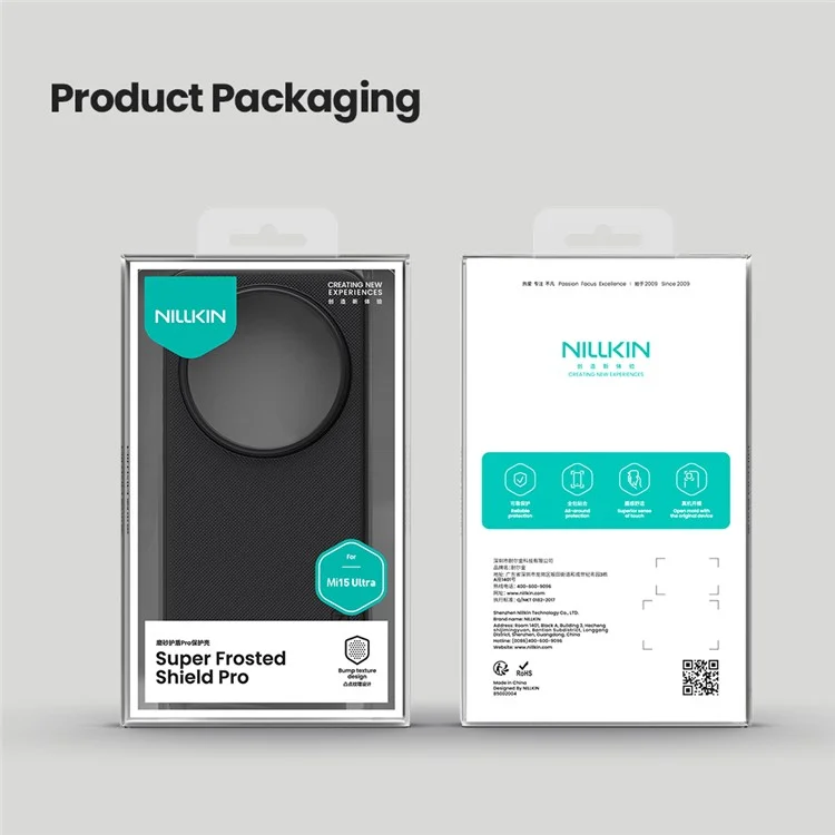 NILLKIN Frosted Shield Pro per Xiaomi 15 Ultra Cover Opaco PC + TPU Custodia per Cellulare - Nero