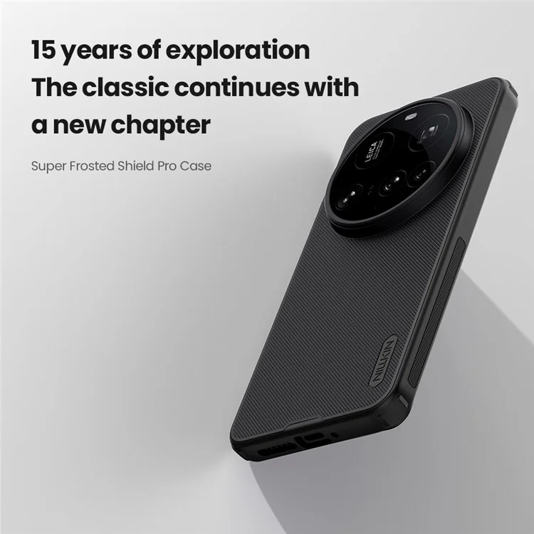 NILLKIN Frosted Shield Pro per Xiaomi 15 Ultra Cover Opaco PC + TPU Custodia per Cellulare - Nero