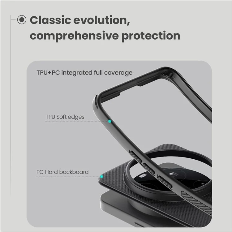 NILLKIN Frosted Shield Pro per Xiaomi 15 Ultra Cover Opaco PC + TPU Custodia per Cellulare - Nero