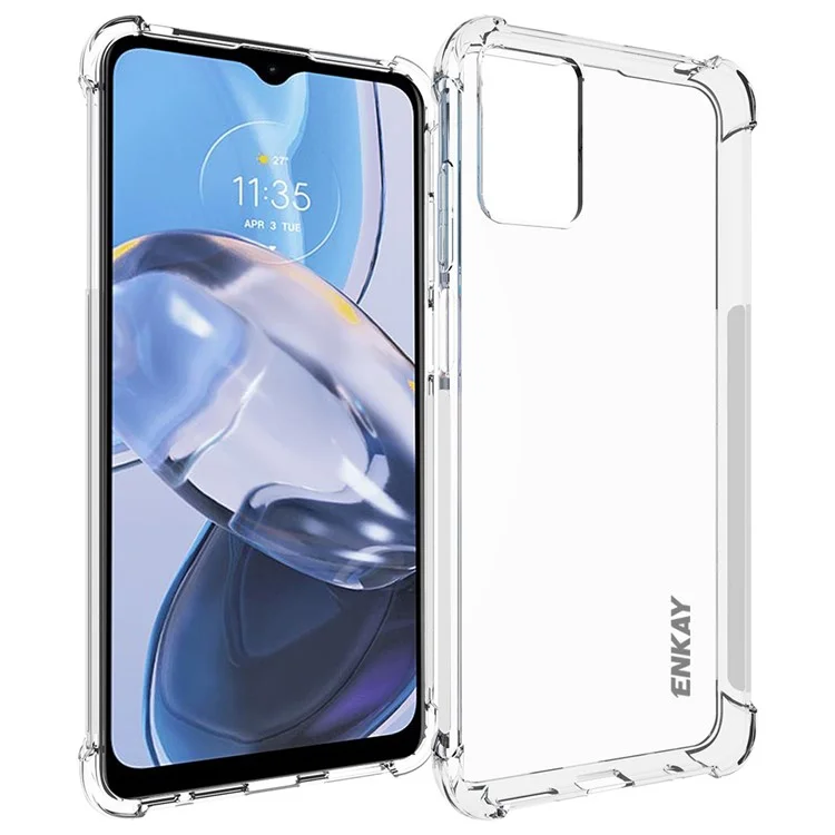 ENKAY HAT PRINCE Per Motorola Moto E22 4G Angoli Rinforzati TPU Case Anti-scivolo Bordo Chiaro Copertina del Telefono