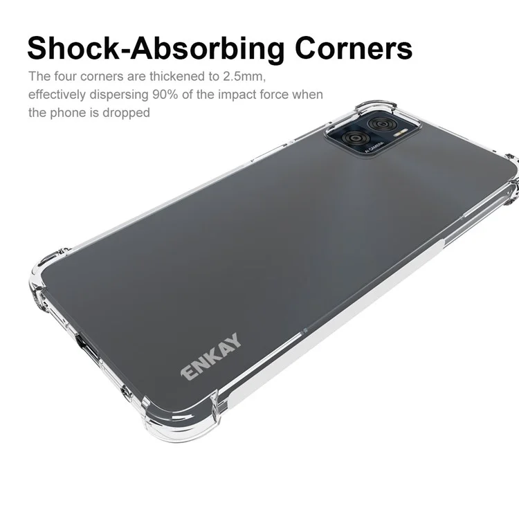 ENKAY HAT PRINCE Per Motorola Moto E22 4G Angoli Rinforzati TPU Case Anti-scivolo Bordo Chiaro Copertina del Telefono
