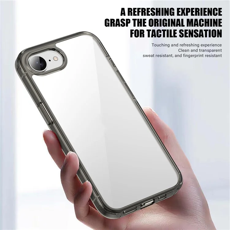 For iPhone 16e Case PC + TPU Clear Anti Drop Phone Back Cover - Brown