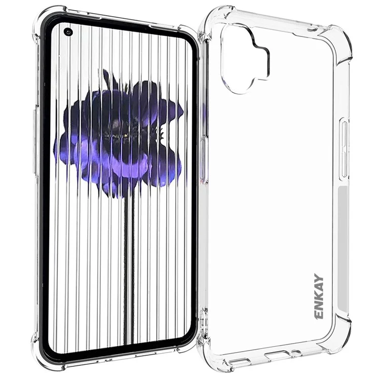 ENKAY HAT PRINCE Transparent Phone Case For Nothing phone (1) 5G, TPU Protective Phone Cover with Anti-slip Strip Edge