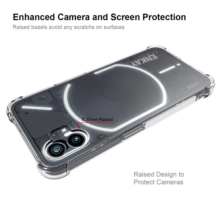 ENKAY HAT PRINCE Transparent Phone Case For Nothing phone (1) 5G, TPU Protective Phone Cover with Anti-slip Strip Edge