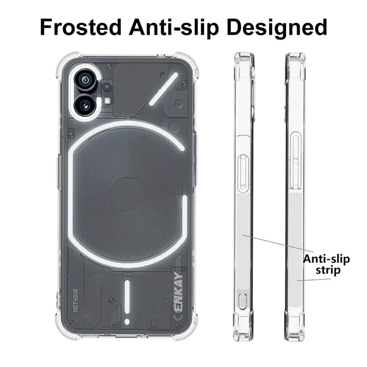 ENKAY HAT PRINCE Transparent Phone Case For Nothing phone (1) 5G, TPU Protective Phone Cover with Anti-slip Strip Edge