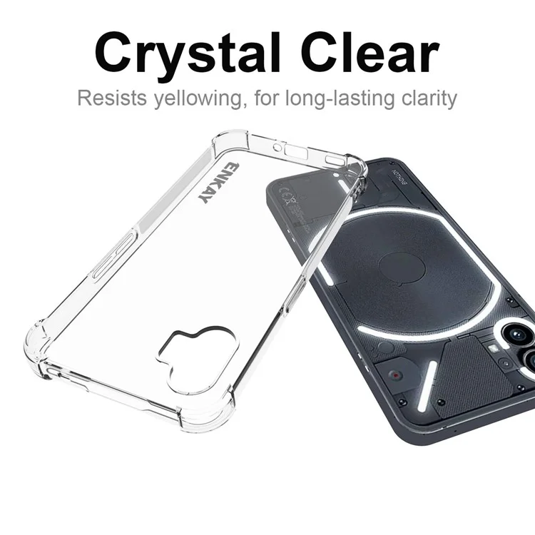 ENKAY HAT PRINCE Transparent Phone Case For Nothing phone (1) 5G, TPU Protective Phone Cover with Anti-slip Strip Edge