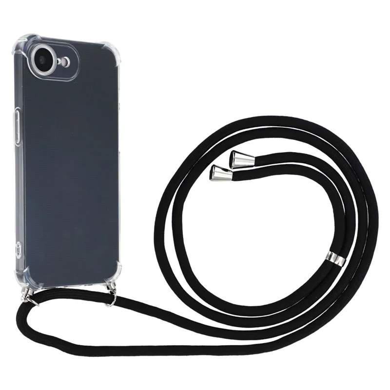 For iPhone 17e / 16e Case Reinforced Corner TPU Clear Phone Cover with Lanyard