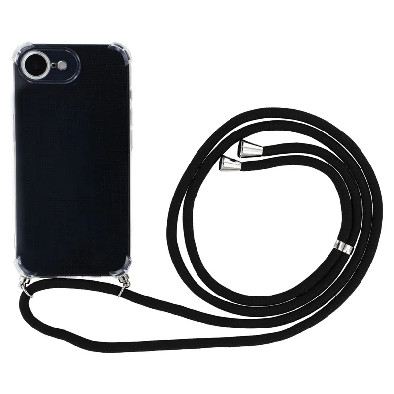 For iPhone 17e / 16e Case Reinforced Corner TPU Clear Phone Cover with Lanyard