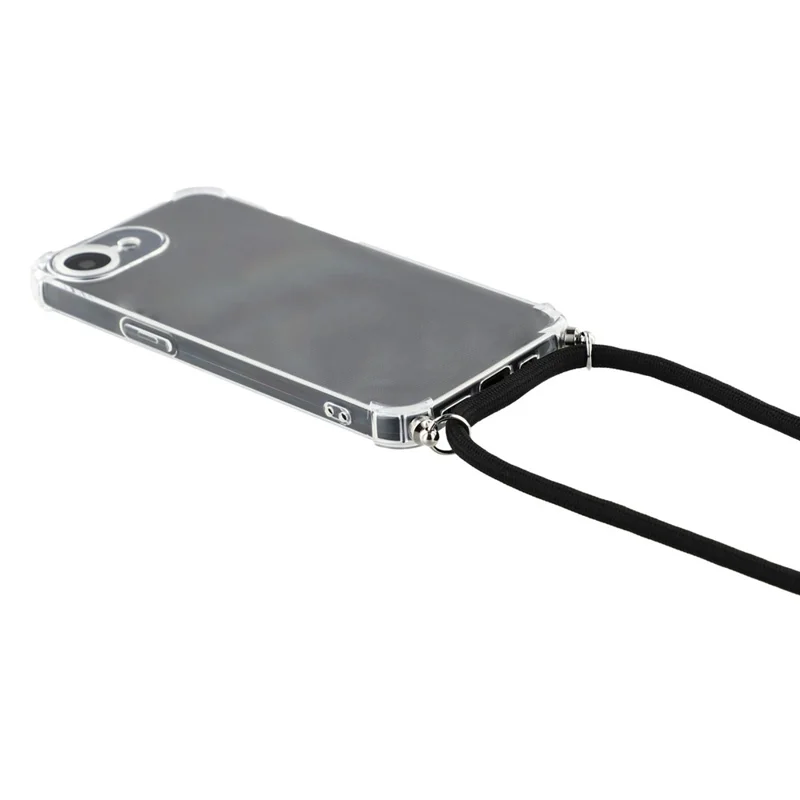 For iPhone 17e / 16e Case Reinforced Corner TPU Clear Phone Cover with Lanyard