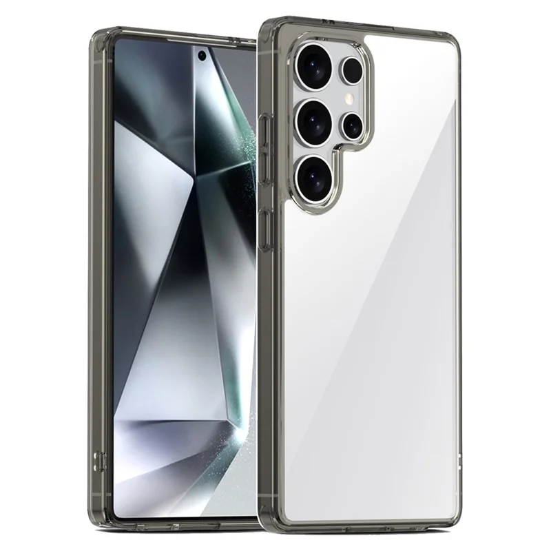 Étui pour Samsung Galaxy S24 Ultra en PC + TPU Transparent Antichoc Protection Arrière du Téléphone - Marron