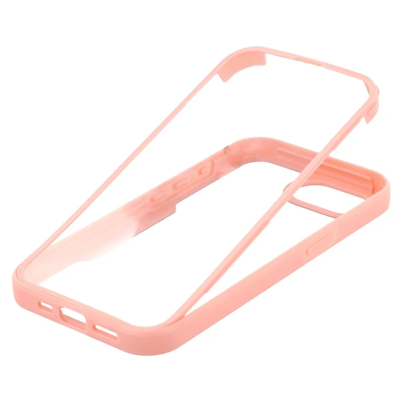 For iPhone 16e Case Acrylic + TPU Clear Phone Cover with PET Screen Film - Pink